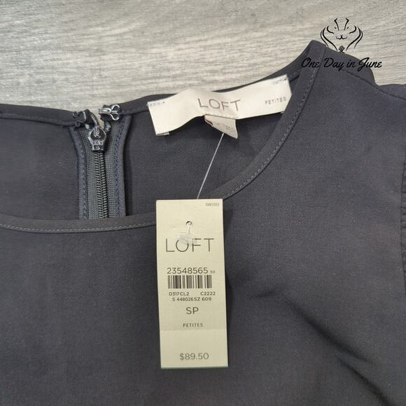 Loft Petite Ruffle Cap Sleeve Mini Dress Size SP - Picture 4 of 7